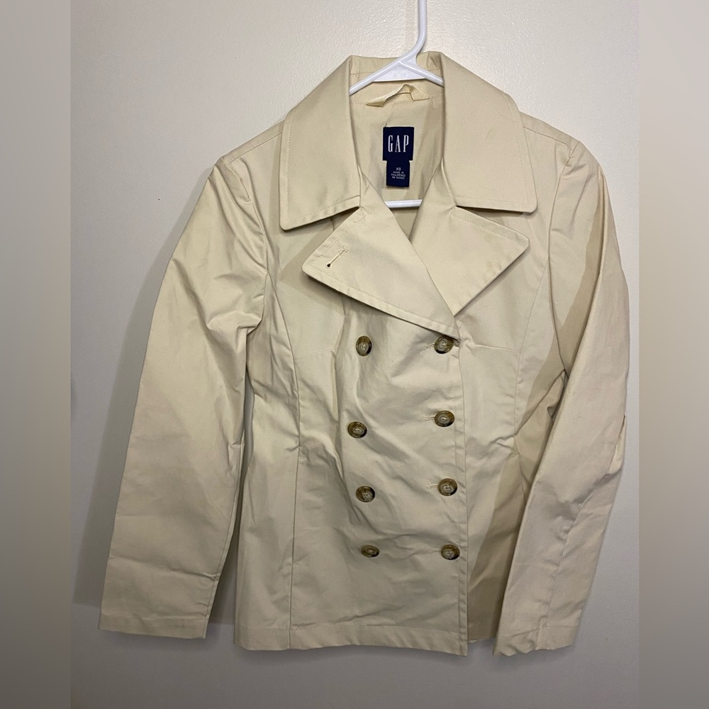 Gap Raincoat NWOT XS Tan Peacoat Coat/Poly Blend Neutral tan